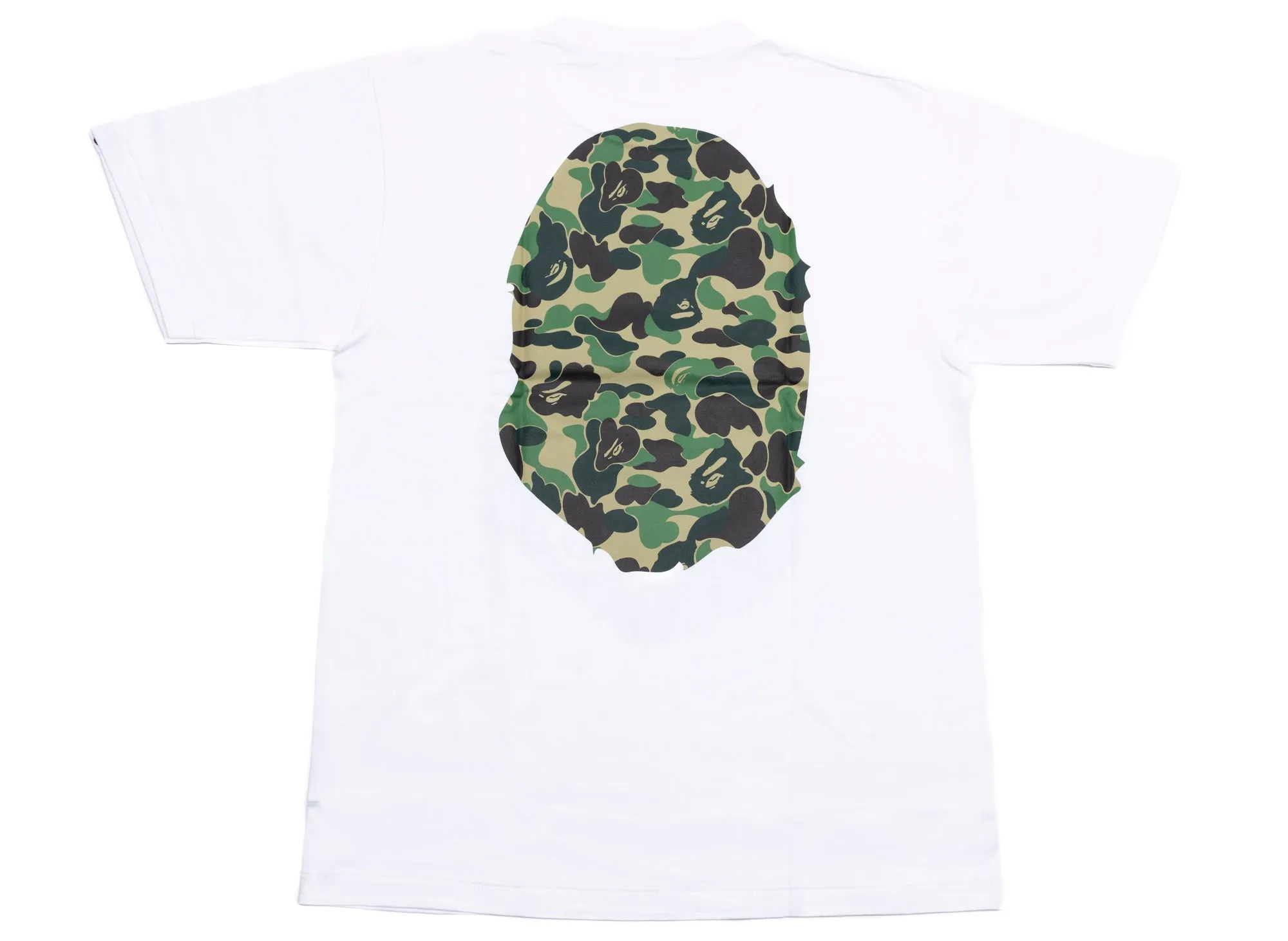 A Bathing Ape ABC Camo Big Ape Head Tee in White/Green