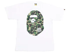 A Bathing Ape ABC Camo Big Ape Head Tee in White/Green