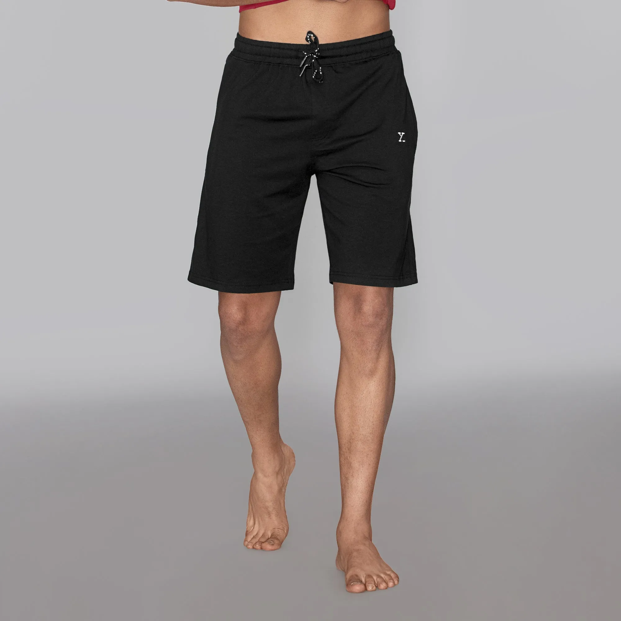 Ace Modal-Cotton Shorts Pitch Black