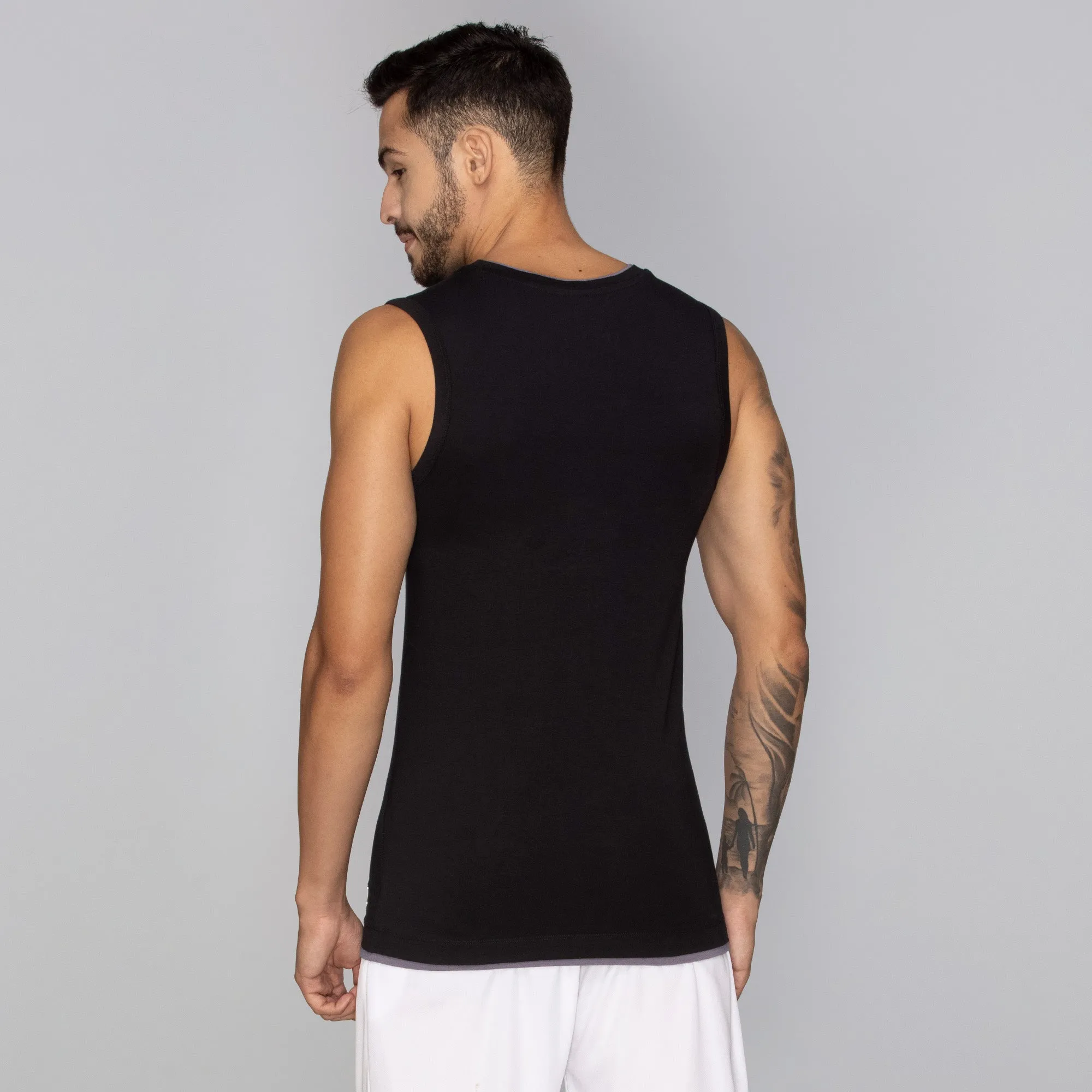 Activo Combed Cotton Gym Vest Black Knight