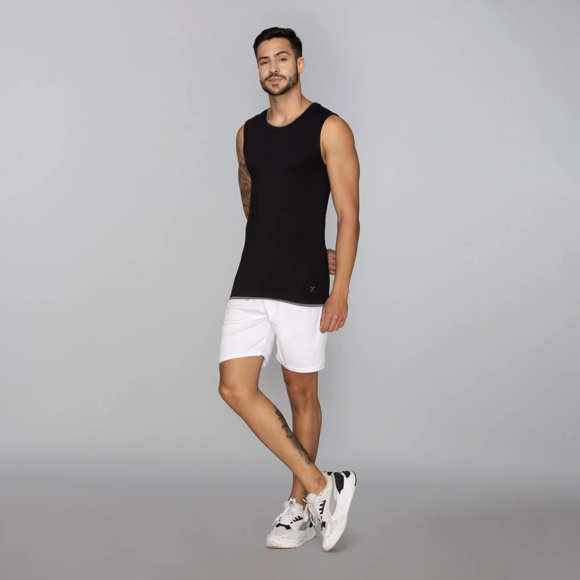 Activo Combed Cotton Gym Vest Black Knight