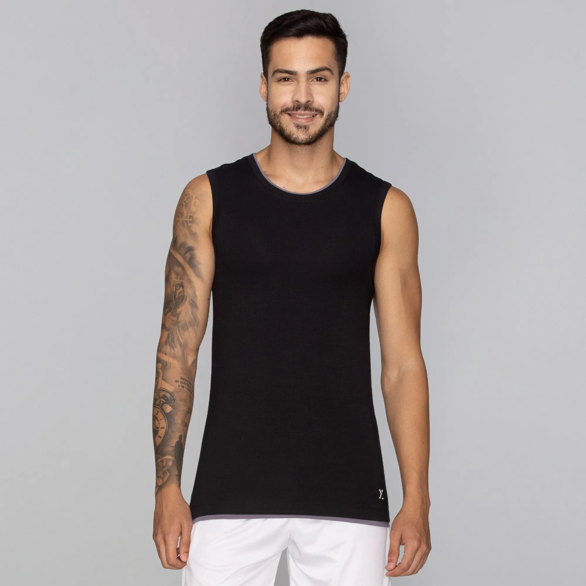 Activo Combed Cotton Gym Vest Black Knight