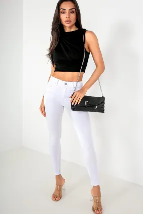 Adaline White Push Up Skinny Jeans