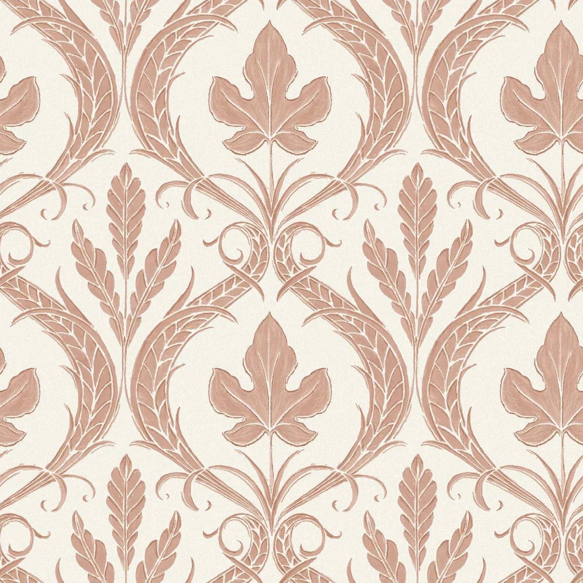 Adirondack Damask Wallpaper in Clay/Beige from Damask Resource Library