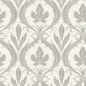 Adirondack Damask Wallpaper in Grey/Beige from Damask Resource Library