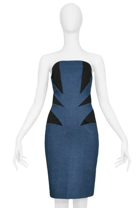 ALEXANDER MCQUEEN FLAG PANEL STRAPLESS DRESS 1998