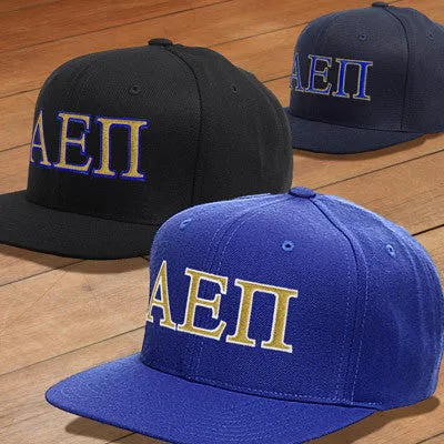 Alpha Epsilon Pi Snapback Cap, 2-Color Greek Letters - 6089 - EMB