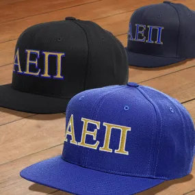 Alpha Epsilon Pi Snapback Cap, 2-Color Greek Letters - 6089 - EMB