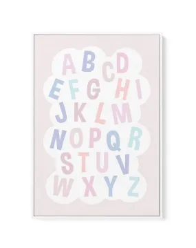 Alphabet Cloud | Pastels | Framed Canvas Art Print