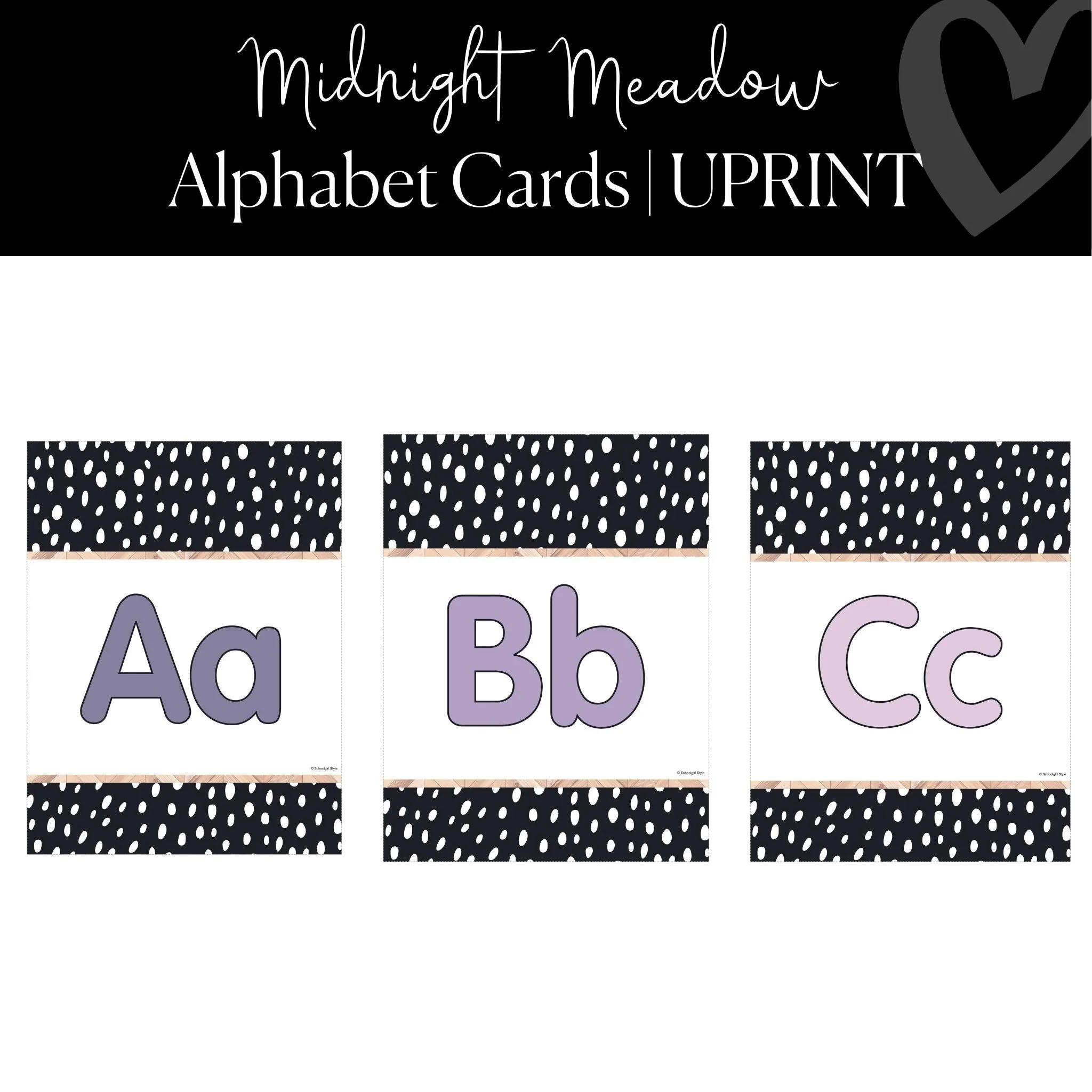 Alphabet Posters | Floral Classroom Decor | Midnight Meadow | UPRINT | Schoolgirl Style