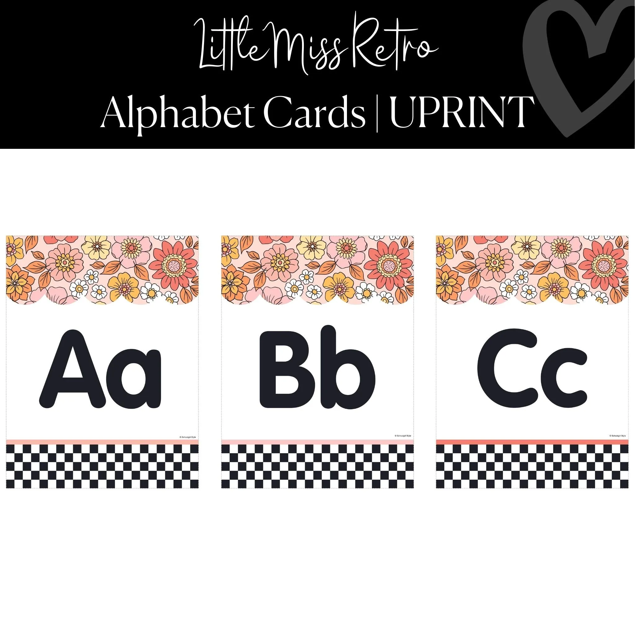 Alphabet Posters | Retro Classroom Decor | UPRINT | Little Miss Retro | Schoolgirl Style