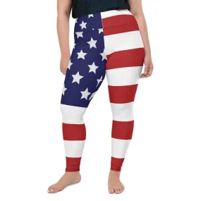 American Flag Plus Size Leggings