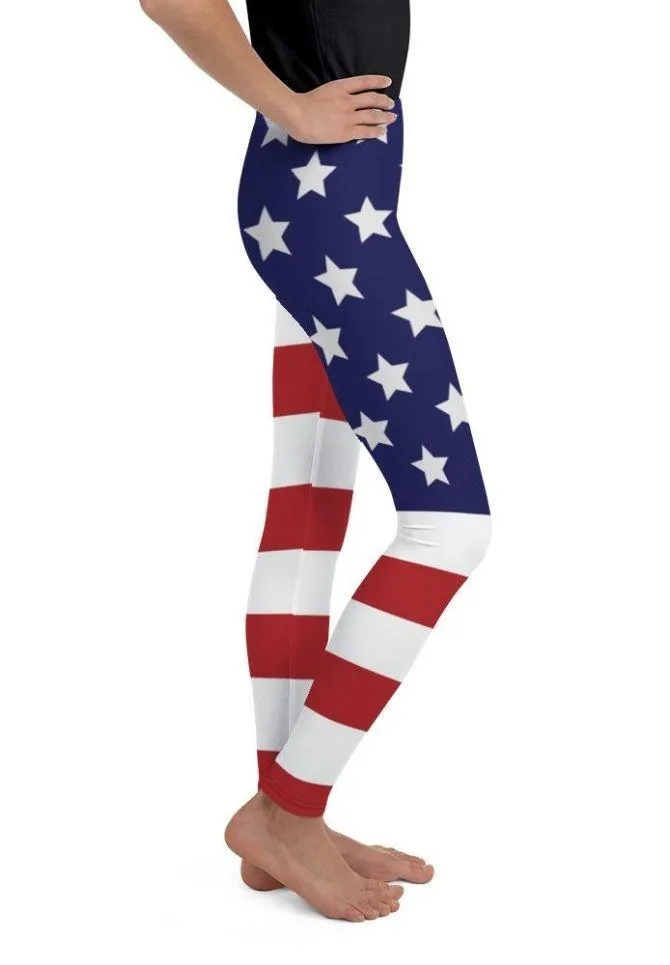 American Flag Youth Leggings