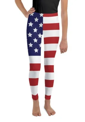 American Flag Youth Leggings