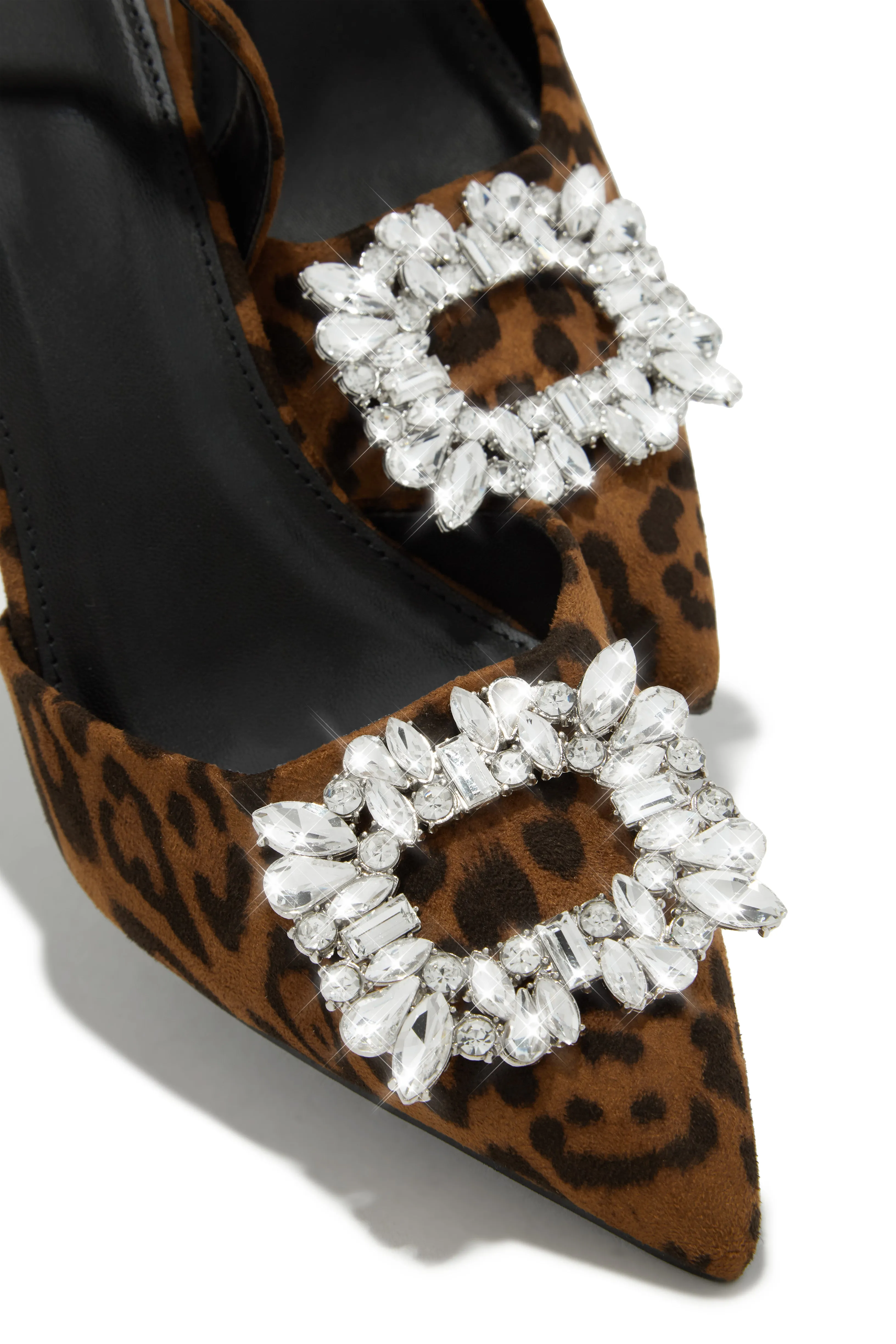 Anissia Slingback Embellished Pumps - Leopard