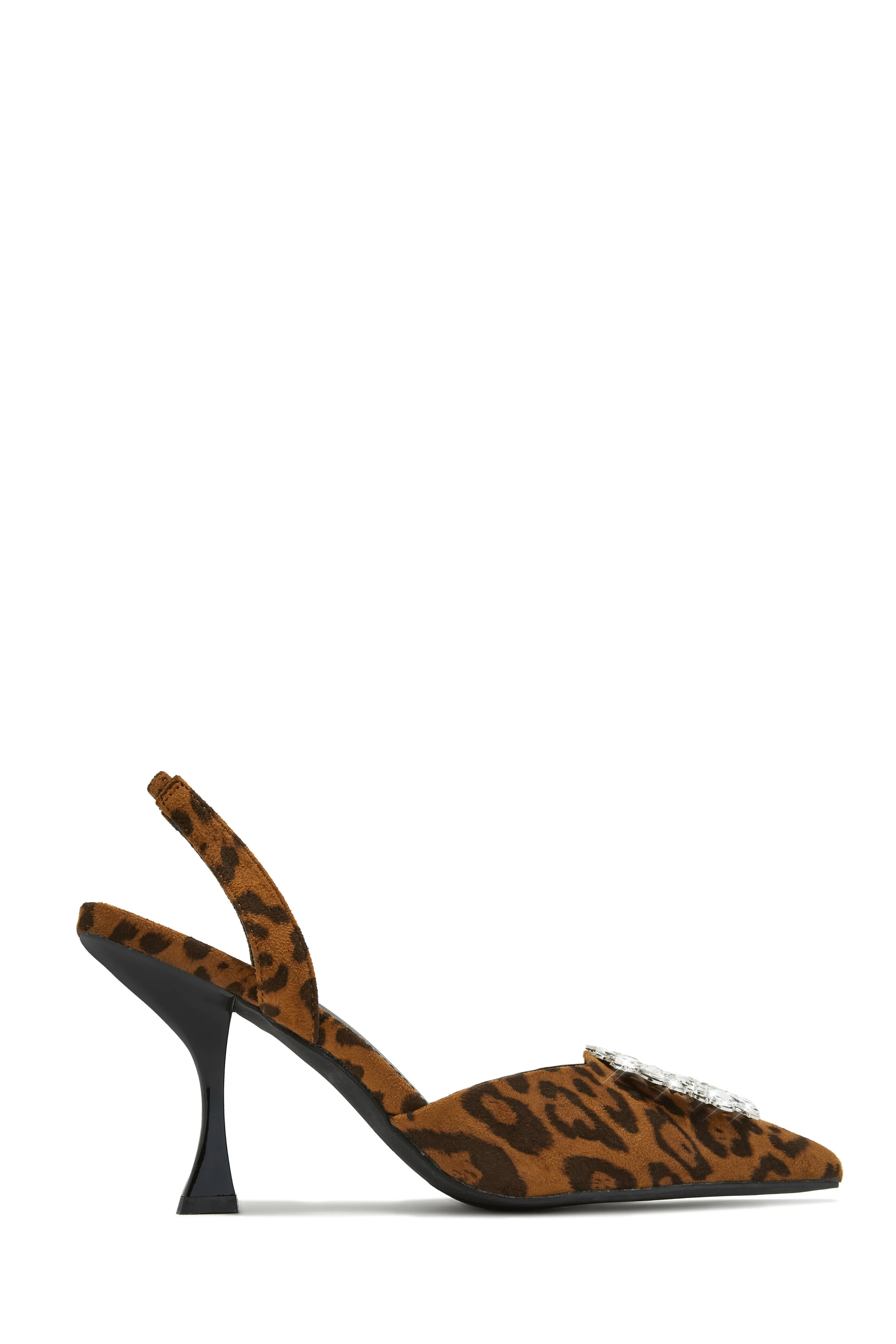 Anissia Slingback Embellished Pumps - Leopard