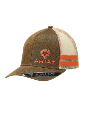 Ariat 1595002 Shield Logo Mesh Snap Back Cap Brown