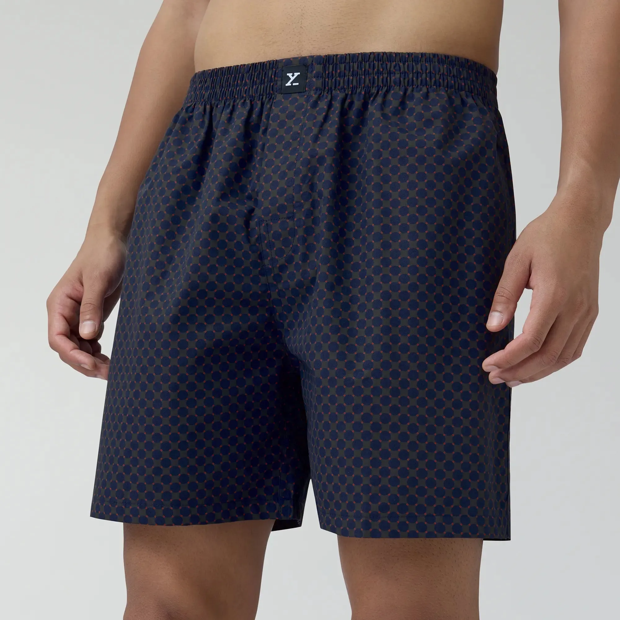 Astor Combed Cotton Boxer Shorts Blue Circle