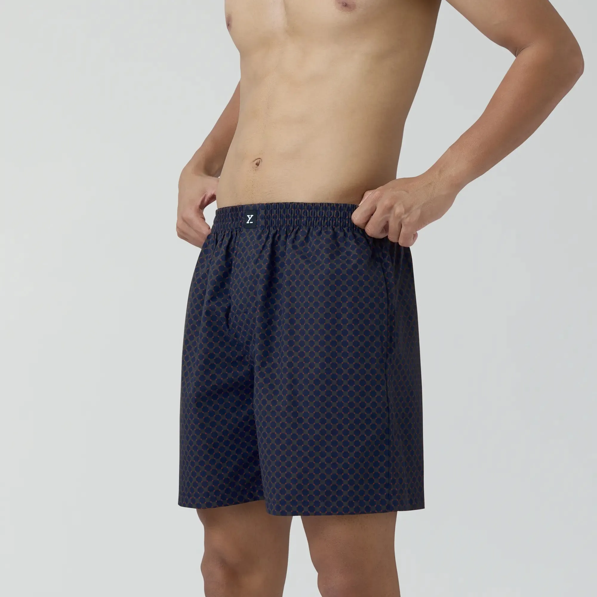 Astor Combed Cotton Boxer Shorts Blue Circle