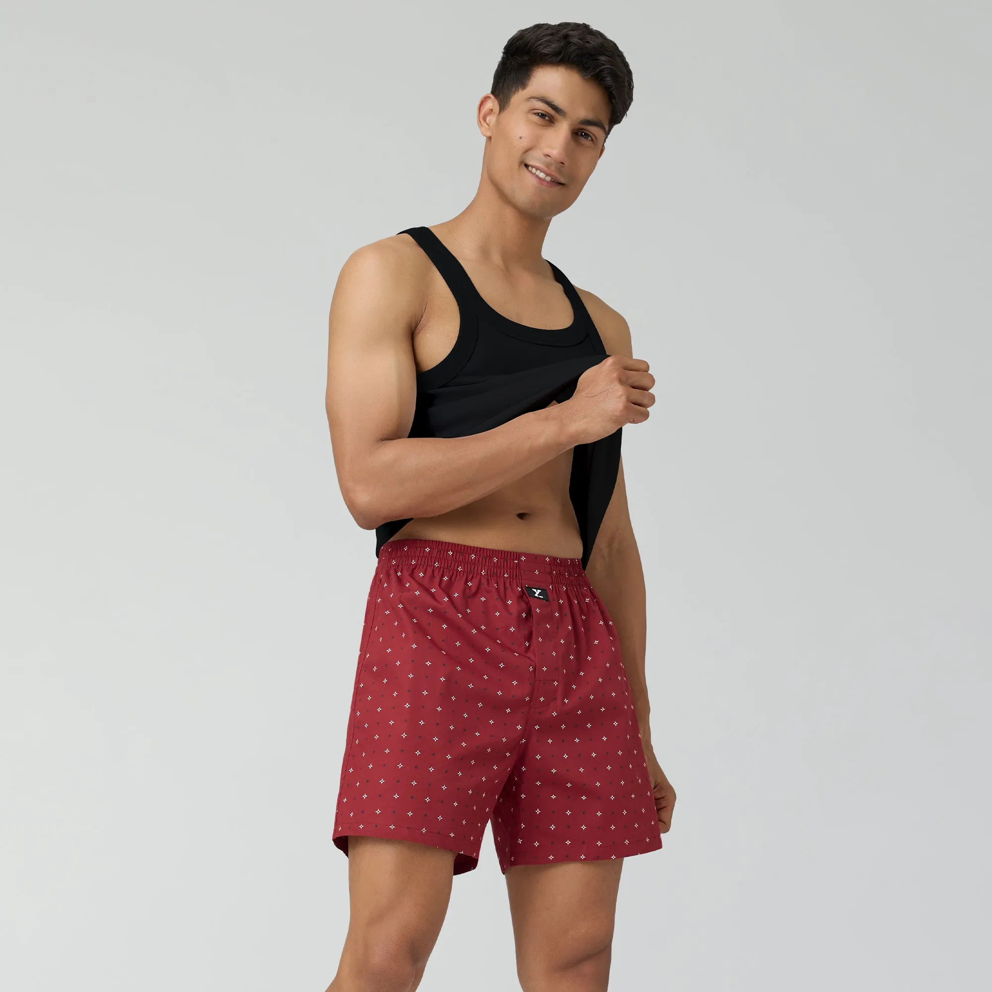 Astor Lounge Inner Boxers Starry Maroon