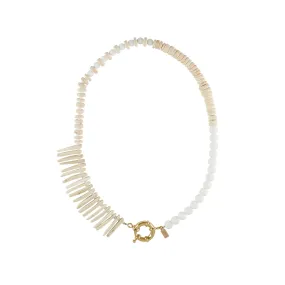 Asymmetric Origin Necklace - WHITE/IVORY