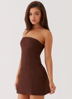 Ayanna Strapless Mini Dress - Chocolate