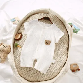 Baby Gauze Cotton Teddy Playsuit