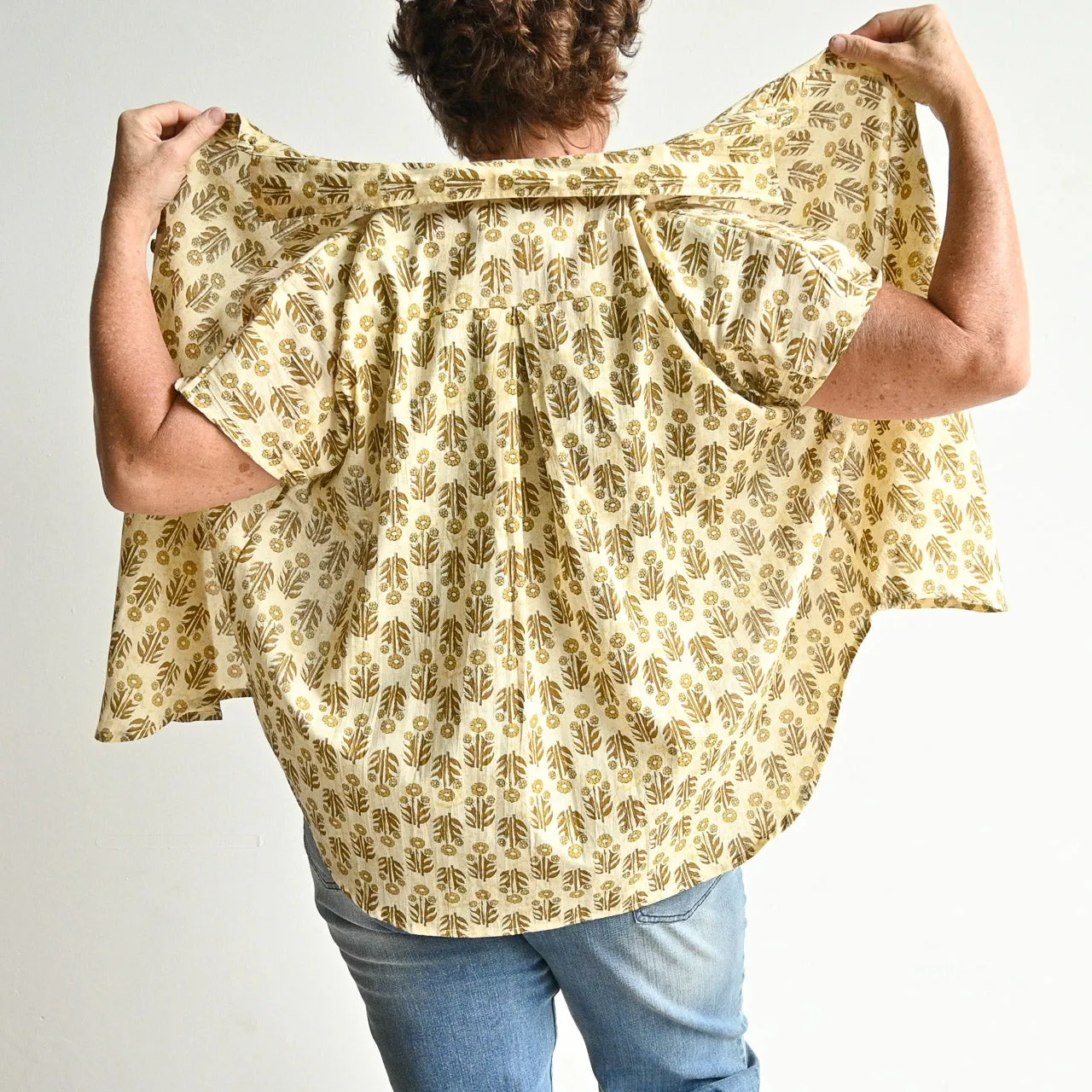 Be My Cotton Blouse by KOBOMO - Golden Floral