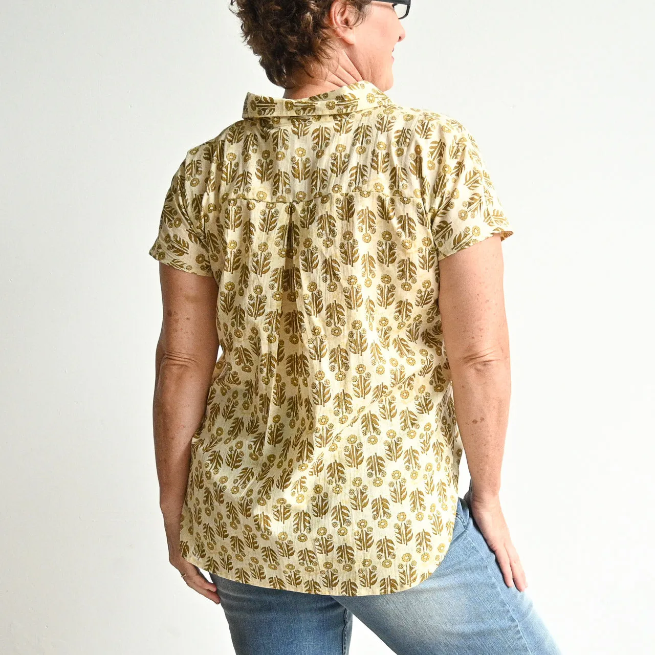 Be My Cotton Blouse by KOBOMO - Golden Floral