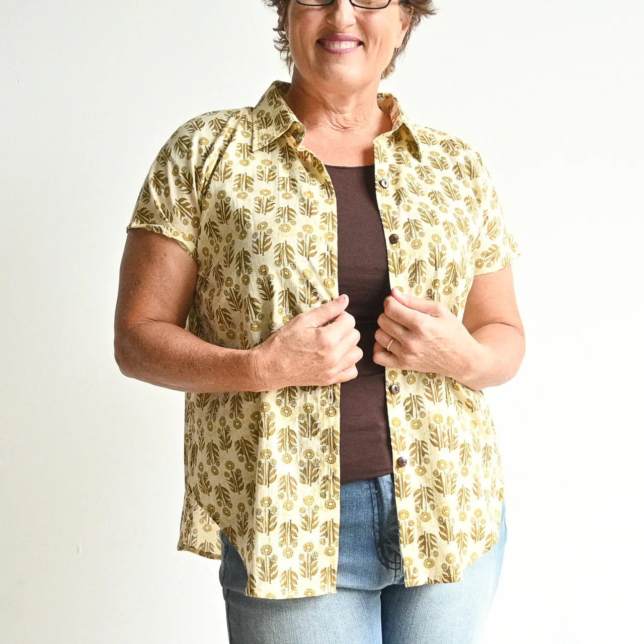 Be My Cotton Blouse by KOBOMO - Golden Floral