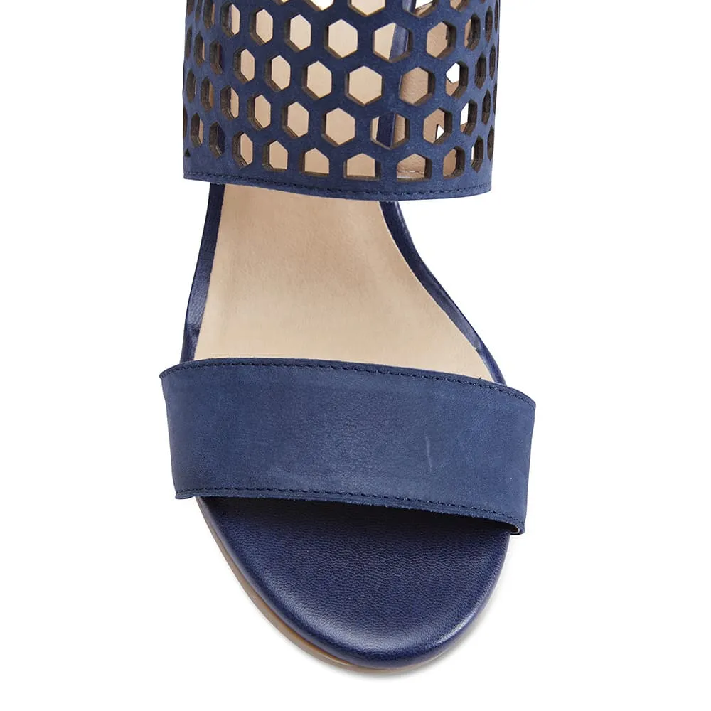 Benson Heel in Navy Leather