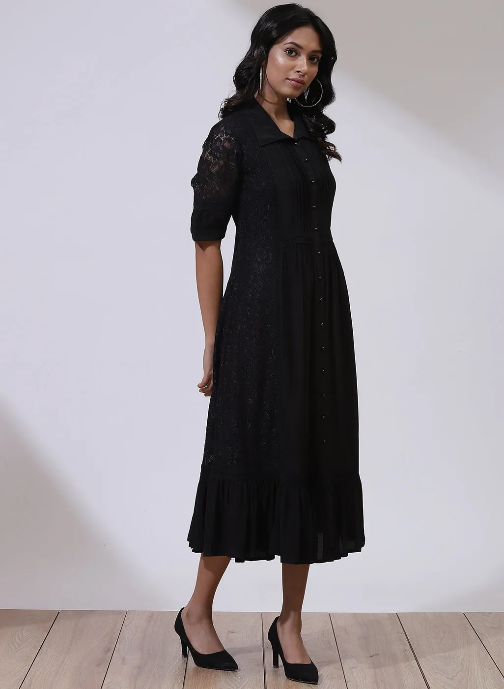 Black Russell Net Dress