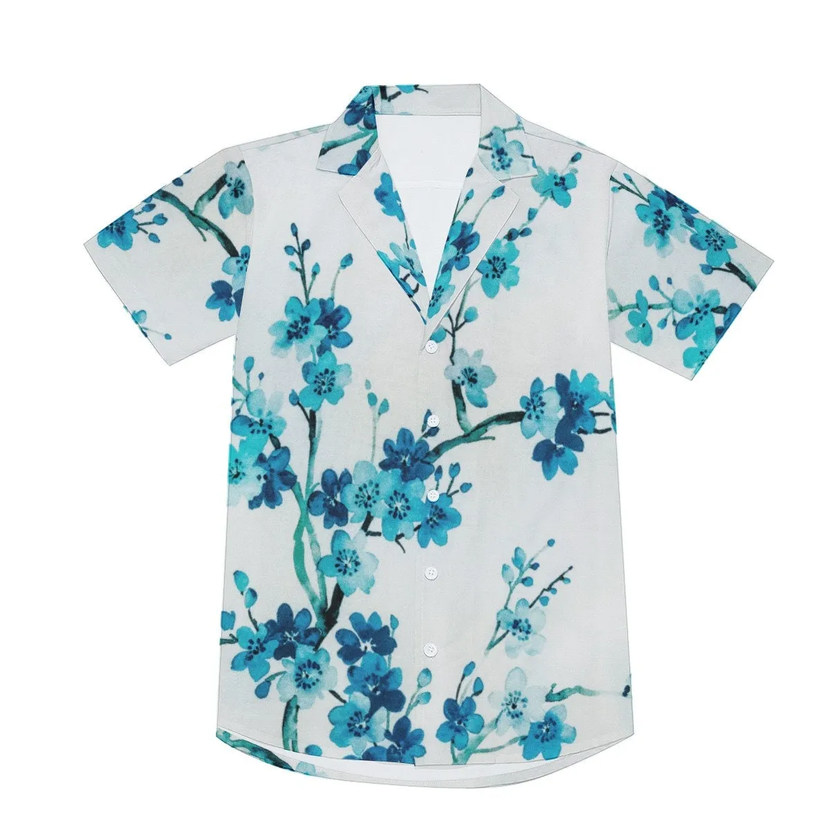 Blue Floral Shirt Men, Men's floral shirt, Romantic Shirt Men, Spring Summer Top, Summer Shirt Men, Vneck shirt men, Vacation Shirt men