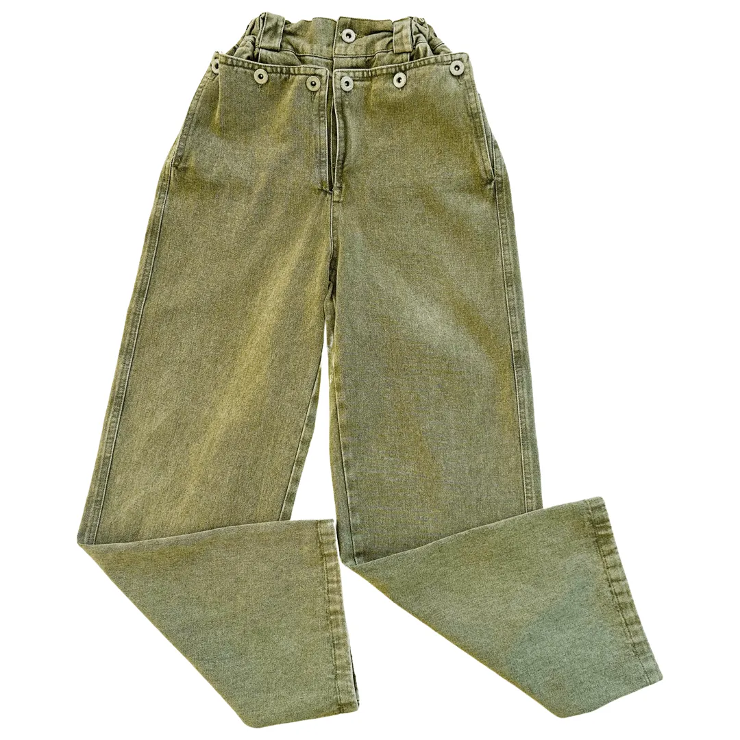 Broadway Green Tinted Denim Jacket and Pants Set