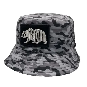 CALI Strong Urban Camo Reversible Black Bucket Hat Tactical Morale Patch