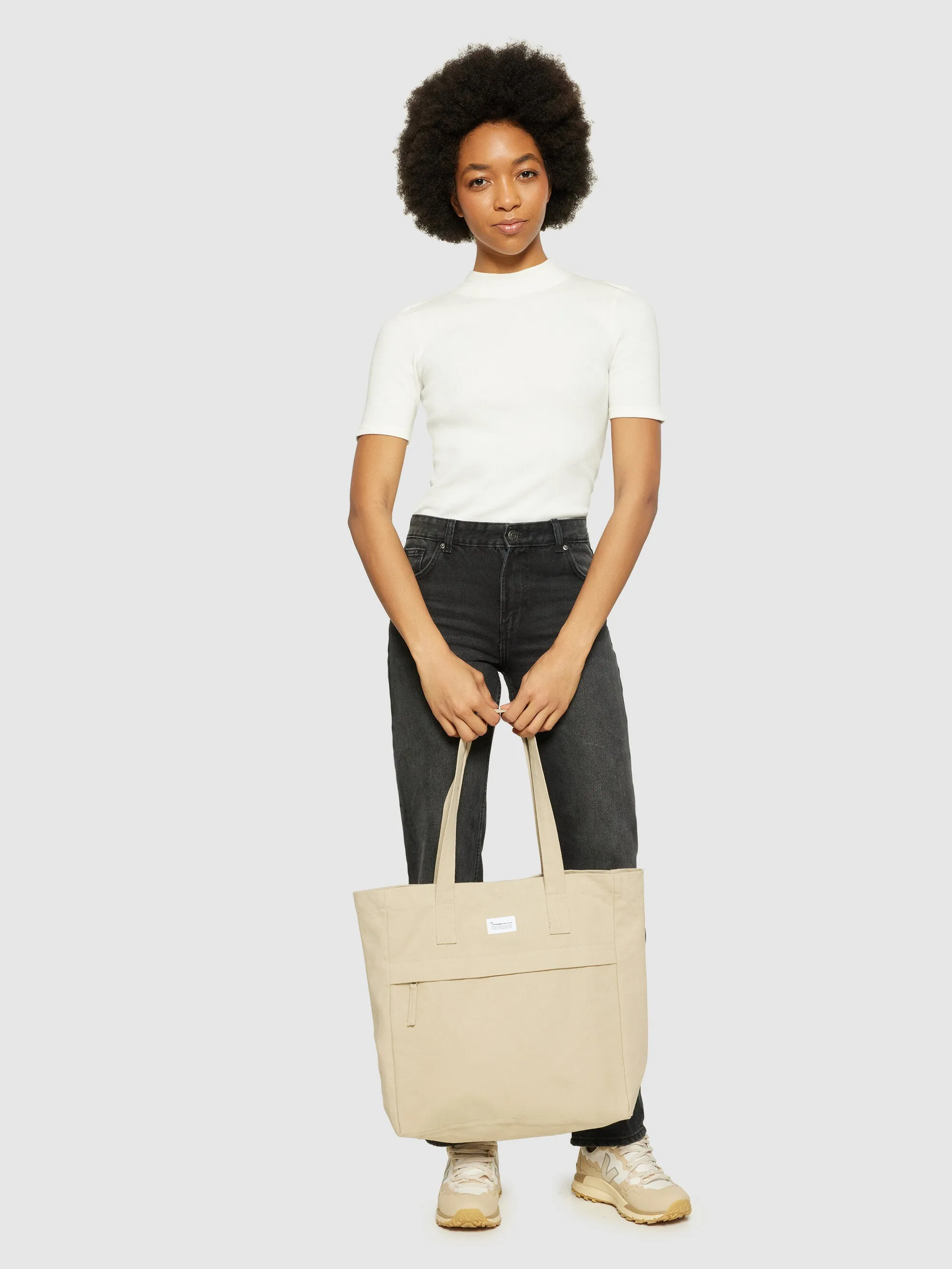 Canvas tote bag GOTS/Vegan - Light feather gray