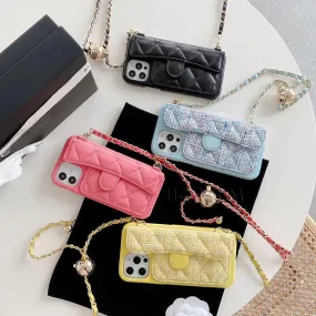 Chain Strip Crossbody Wallet Case for iPhone