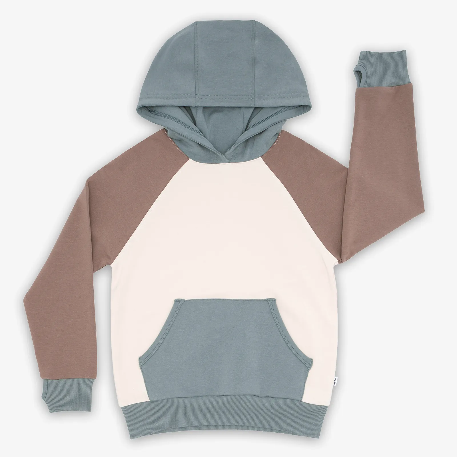 Cream Colorblock Pullover Hoodie