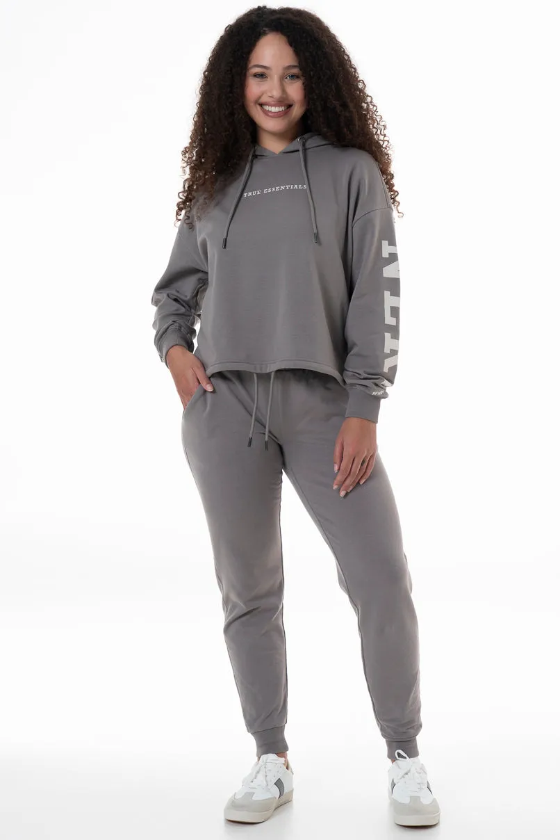 Cropped Hoodie _ 146927 _ Grey