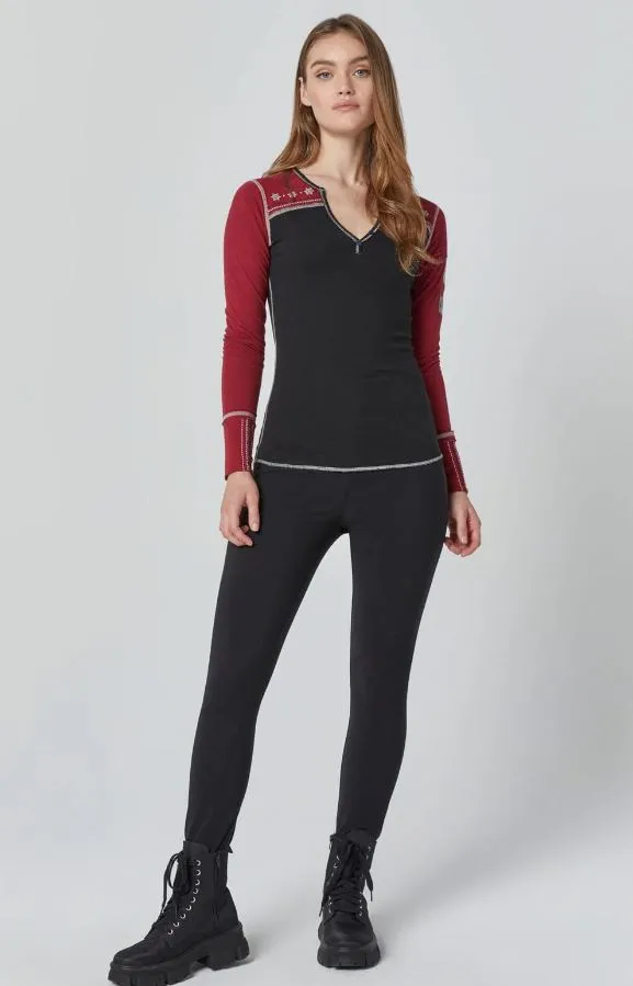 Cross Country Henley - Black/Deep Red