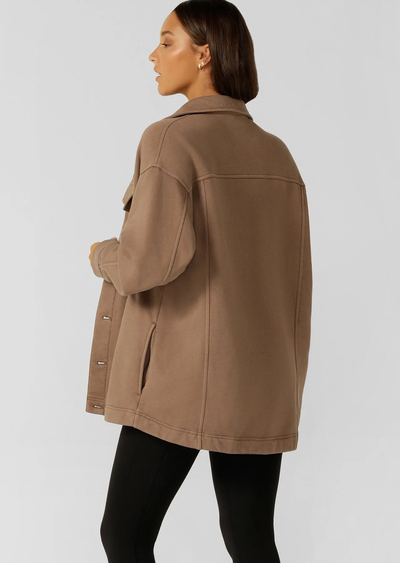 Daybreak Washed Fleece Shacket | Washed Cedar