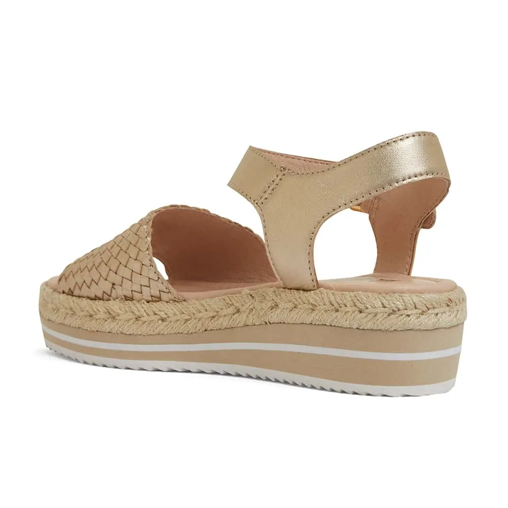 Debbie Sandal in Soft Gold Leather