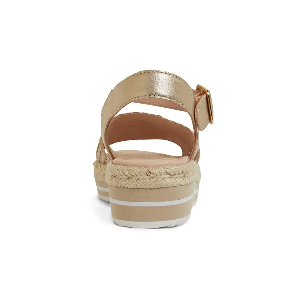 Debbie Sandal in Soft Gold Leather