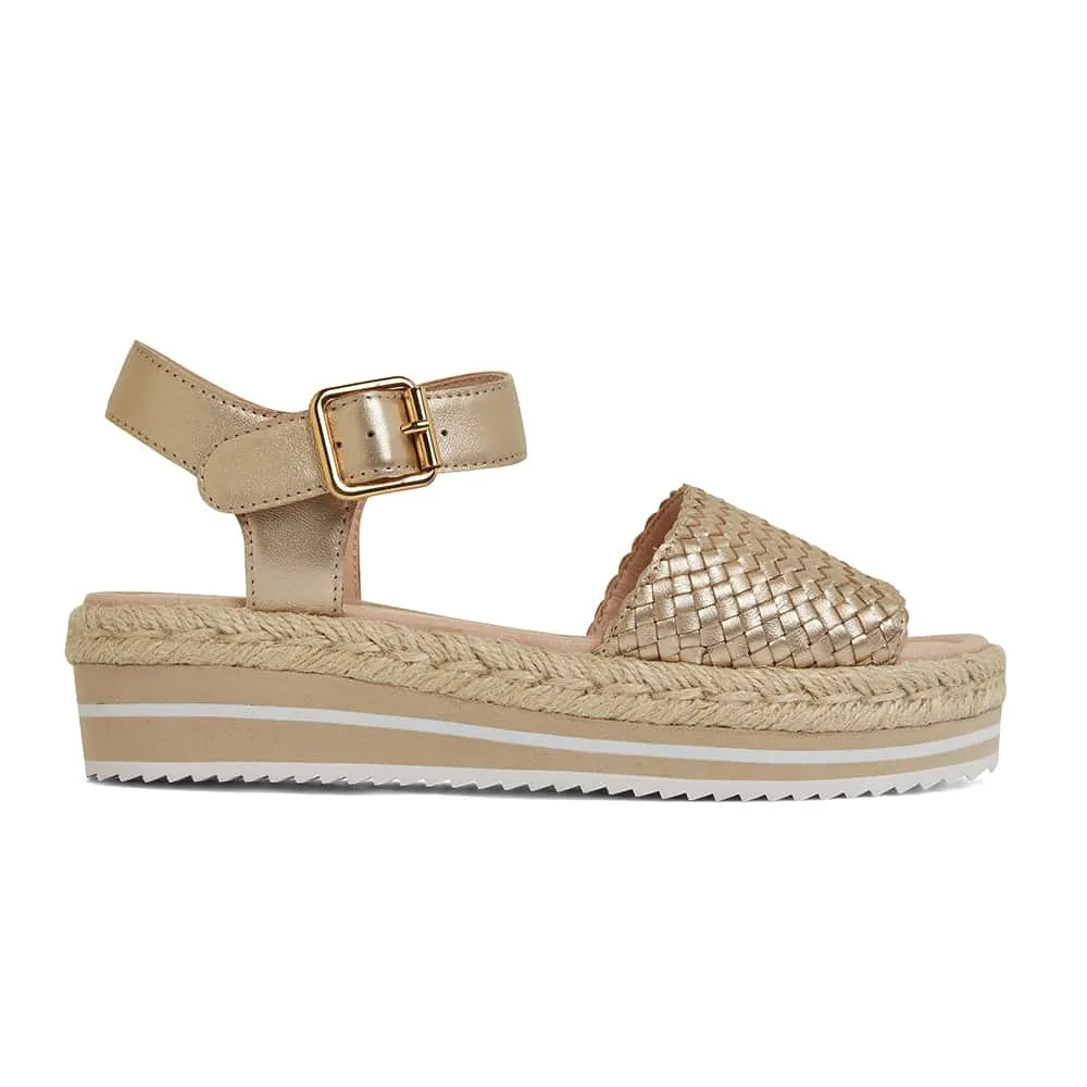 Debbie Sandal in Soft Gold Leather