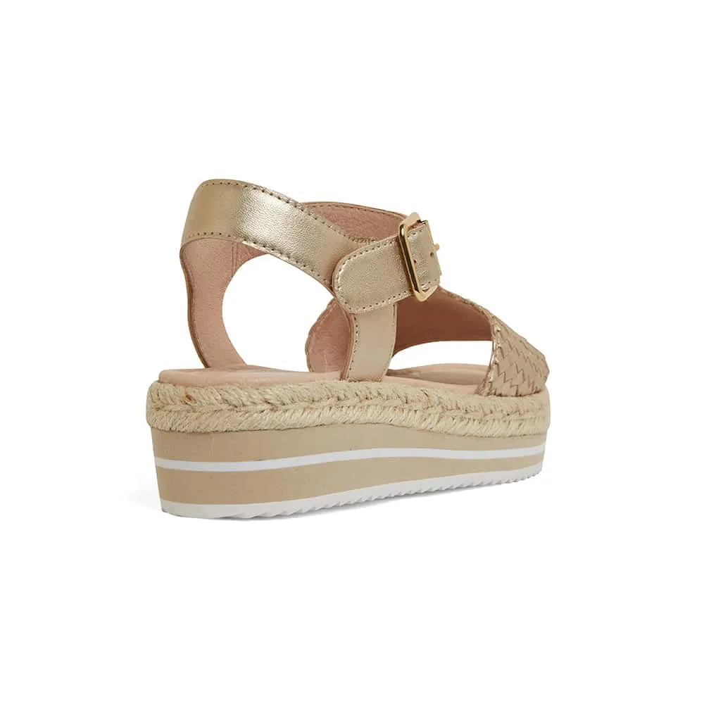 Debbie Sandal in Soft Gold Leather