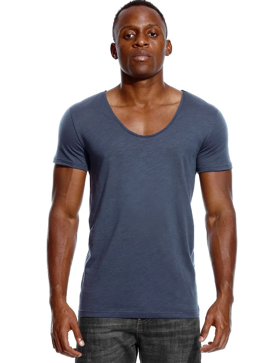 Deep V Neck T-Shirt Men's Plain V-Neck Cotton Compression Top Tees Fathers Day Gifts Men's Clothing