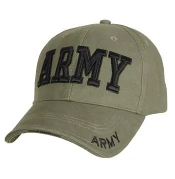 Deluxe Army Embroidered Low Profile Insignia Cap