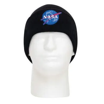 Deluxe NASA Meatball Logo Embroidered Watch Cap - Black