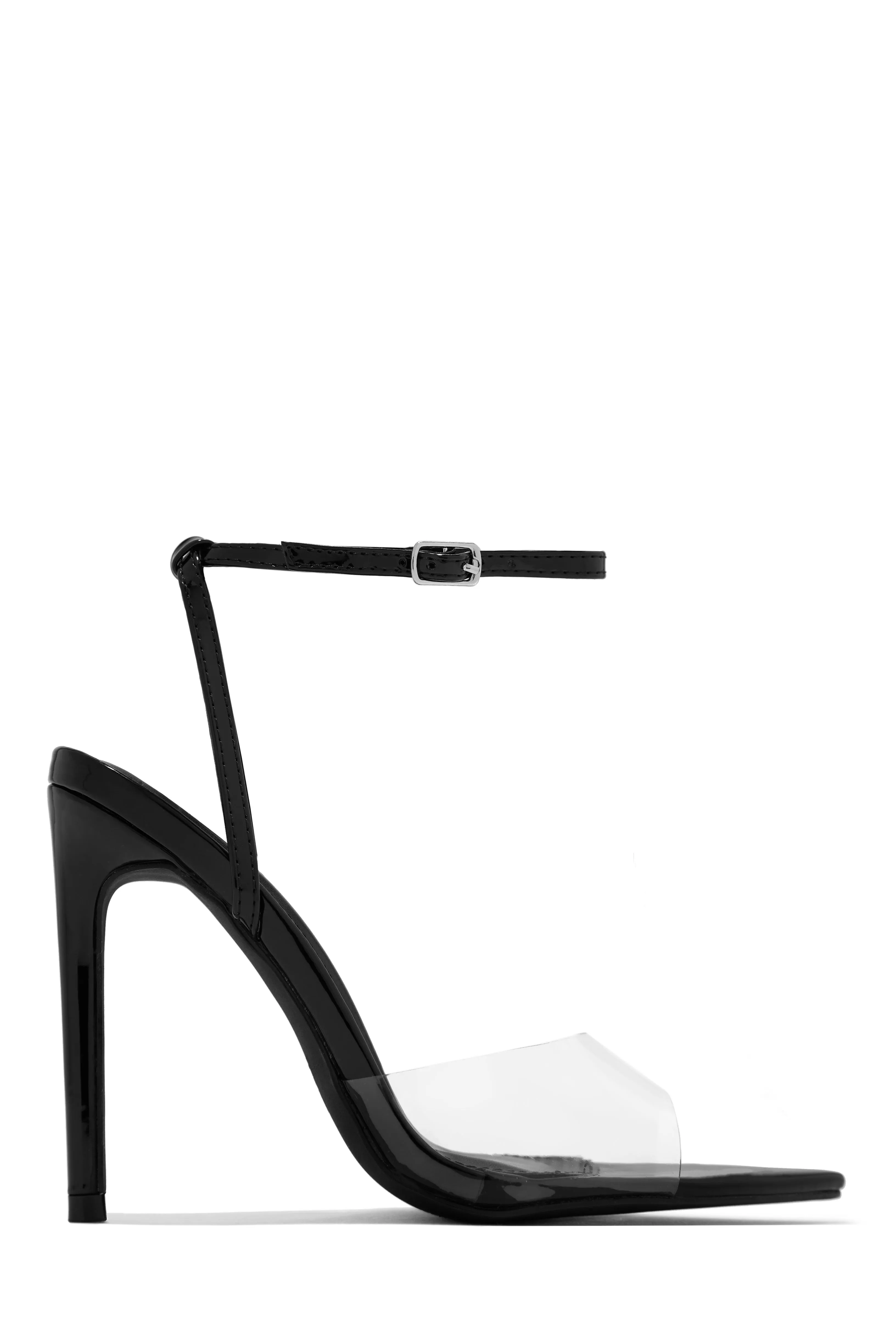 Dinner Date Clear Strap High Heels - Gold