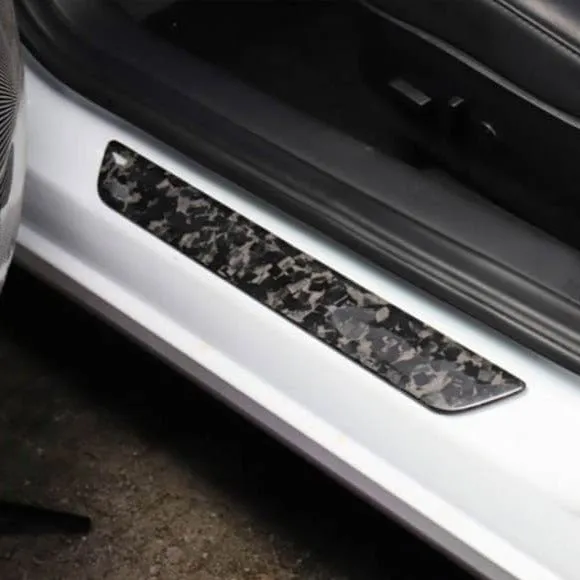 Door Sill Scuff Plates Cover for Tesla Model 3 - Carbon Fiber Exterior Mods